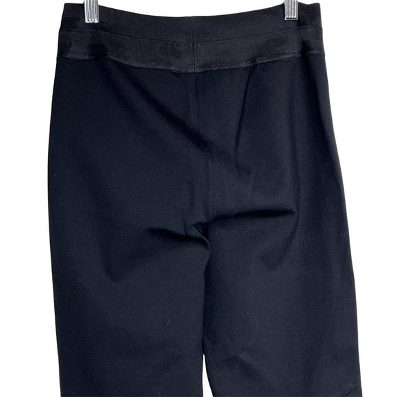 Paige Womens Pants Size Large Solid Black Leather Front Ponte Knit Leggings - Picture 6 of 8